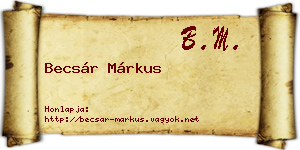 Becsár Márkus névjegykártya