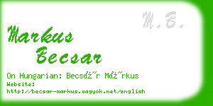 markus becsar business card